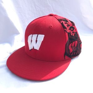 Wisconsin Badgers New Era Fitted Hat - Size 7 3/8